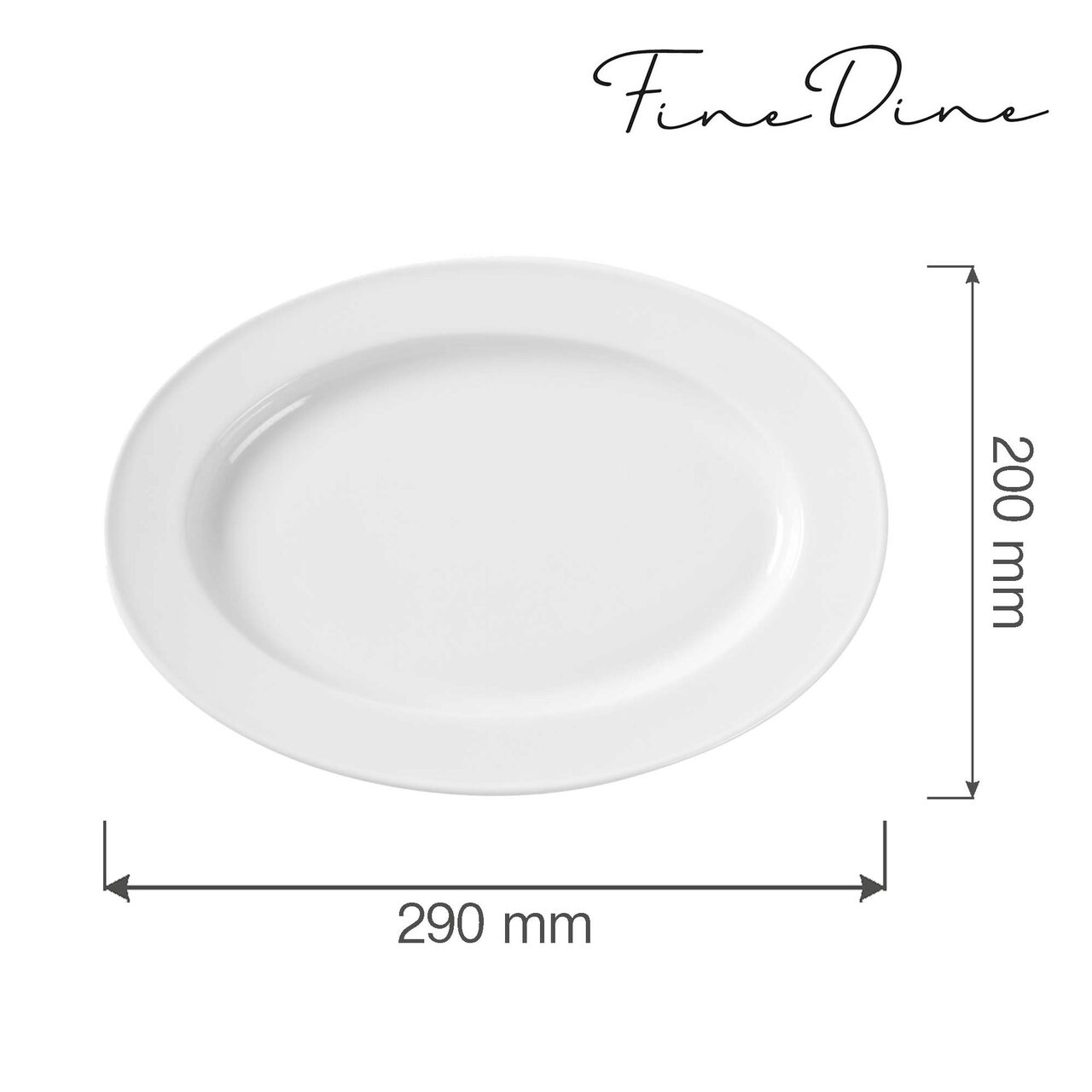 Platou oval Bianco 290x200 mm Fine Dine - Image 2
