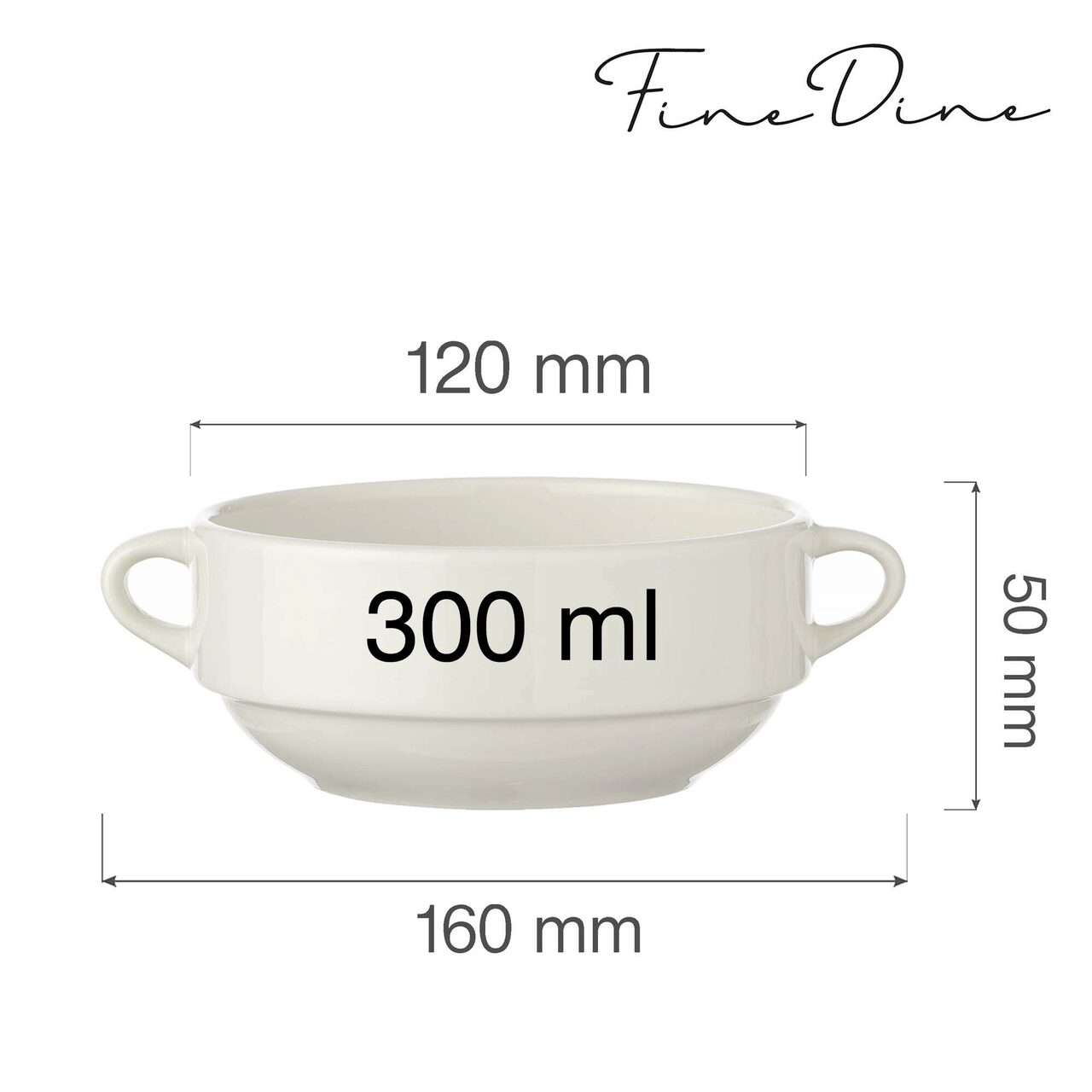 Bol supă Fine Dine, Crema, 300 ml - Image 13