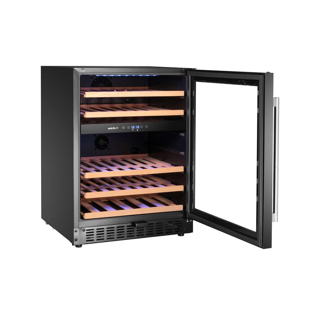 Racitor de vin, 2 zone, 44 sticle, Arktic, negru, 570x595x(H)820mm - Image 2