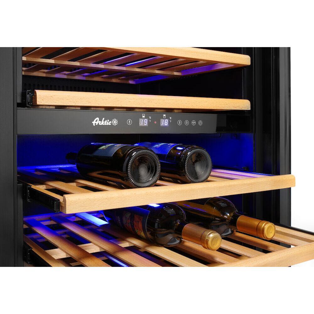 Dulap frigorific pentru vin cu reglare temperatura in 2 zone, 72 sticle,Hendi 232 litri, 220-240V/90W, 595x605x(H)1225 mm - Image 3