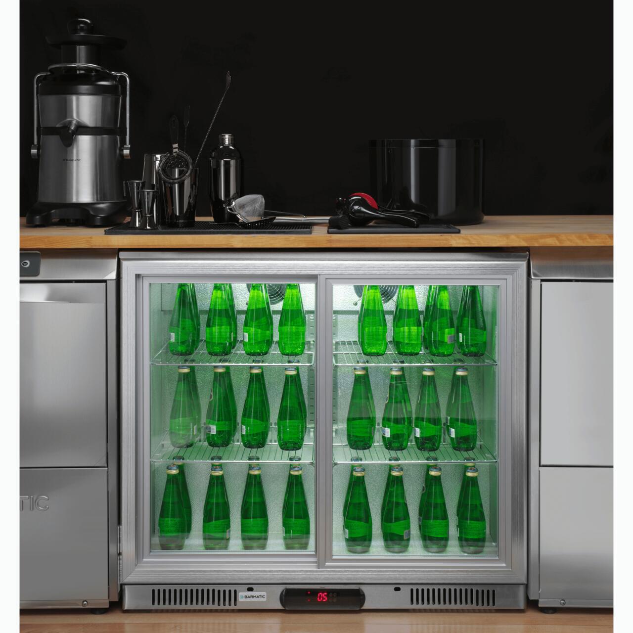 Vitrina frigorifica pentru bar Candour de 198 l cu usa dubla, otel inoxidabil, Barmatic - Image 7