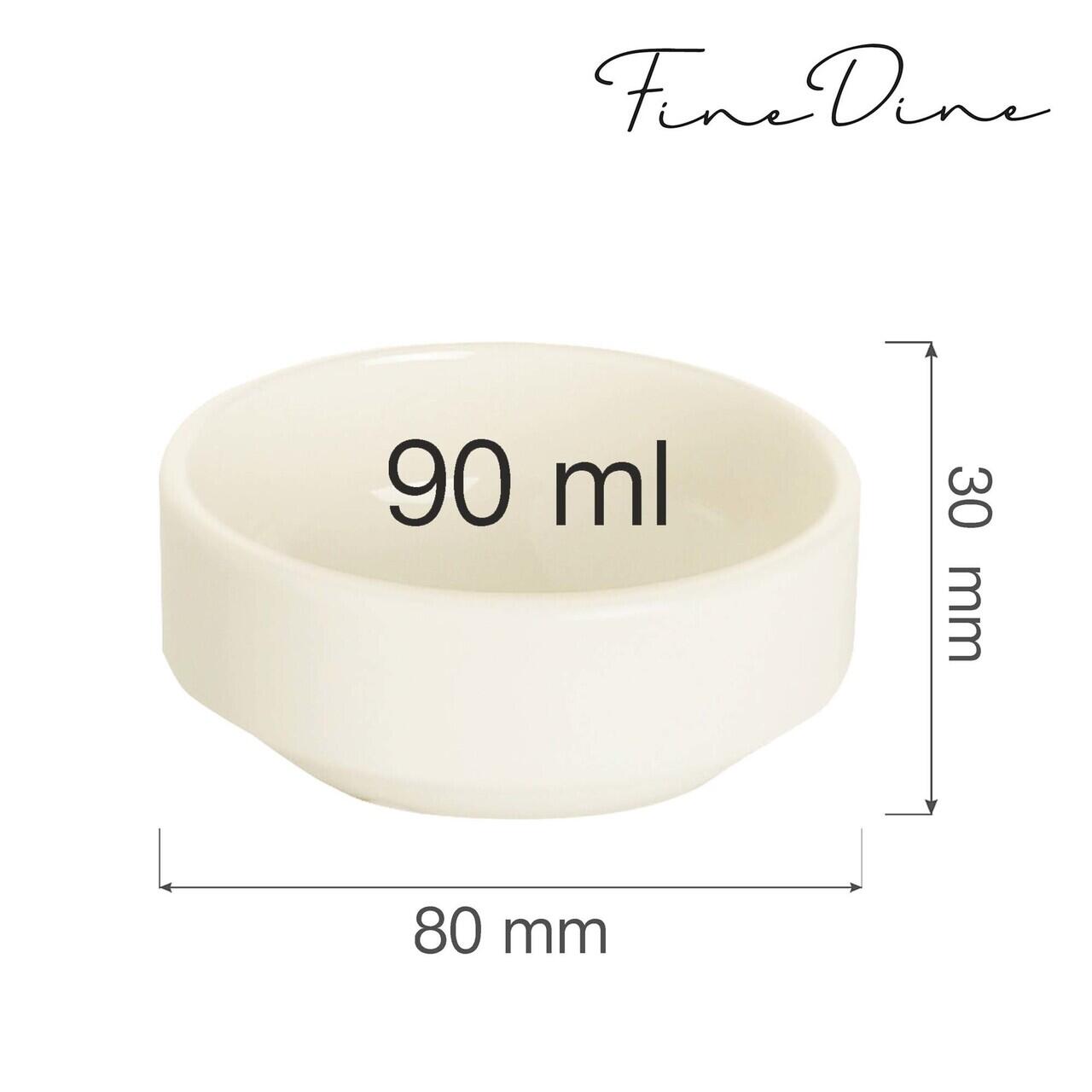 Bol Fine Dine, Crema 90 ml, 80 mm - Image 4