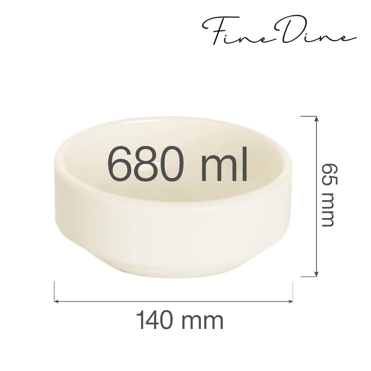 Bol stivuibil Fine Dine, Crema 660 ml, 140 mm - Image 2